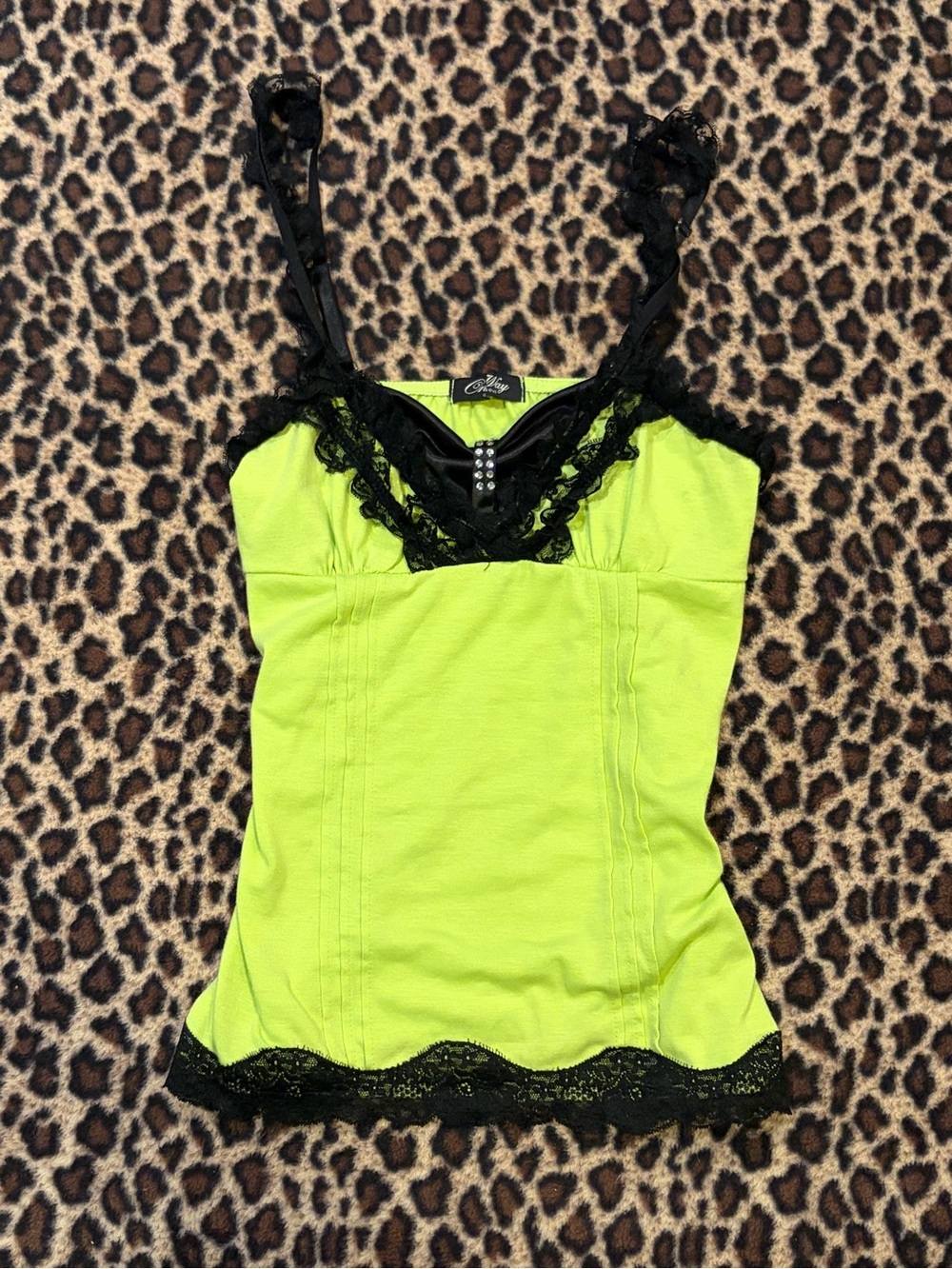 One way glamorous laced tank
